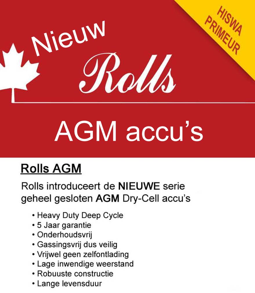 Rolls AGM ’droge’ accu’s op BOOT show Leeuwarden